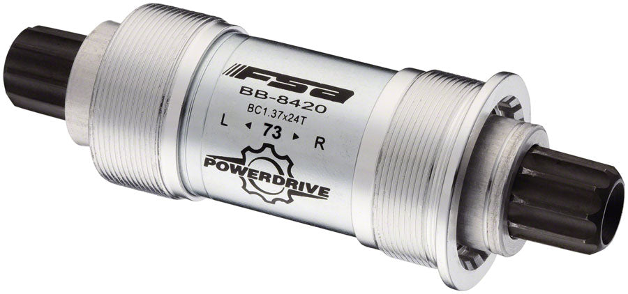 FSA (FSA Speed Ahead) 8420ST Power Drive Bottom Bracket - English, 73x118mm, FSA Power Drive Spindle, Silver