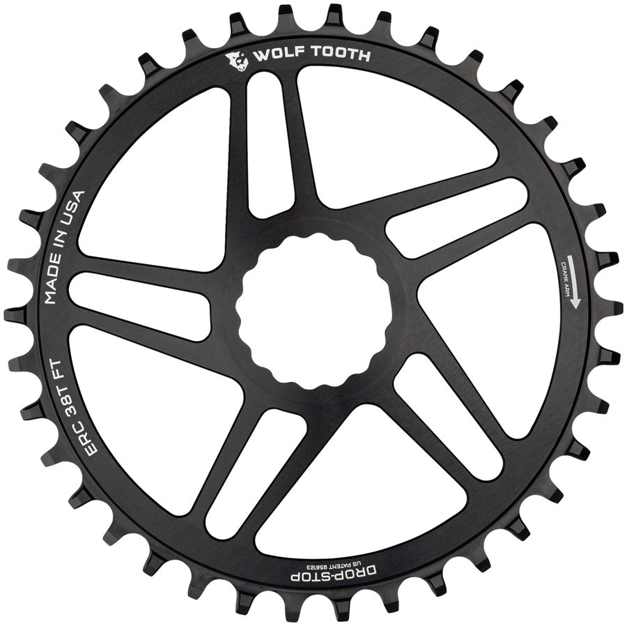 Wolf Tooth Direct Mount Chainring - 48t, RaceFace/Easton CINCH Direct Mount, Drop-Stop, 10/11/12-Speed Eagle and Flattop Compatible, Black