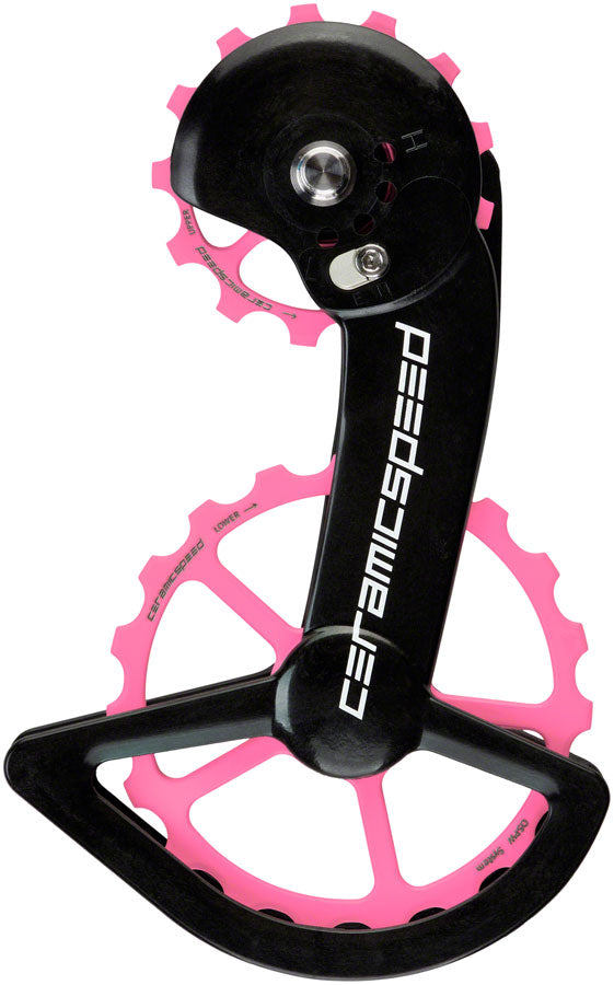 CeramicSpeed OSPW X Pulley Wheel System for Shimano GRX/RX 2x11 - Coated Races, Alloy Pulley, Carbon Cage, Pink Cerakote