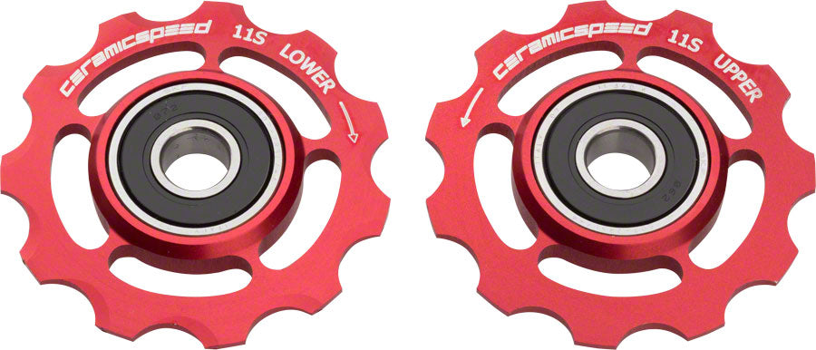 CeramicSpeed Pulley Wheels for Shimano 11-speed - 11 Tooth, Alloy, Red