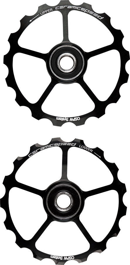 CeramicSpeed Oversized Pulley Wheels - 17 tooth, Alloy Wheels, Black