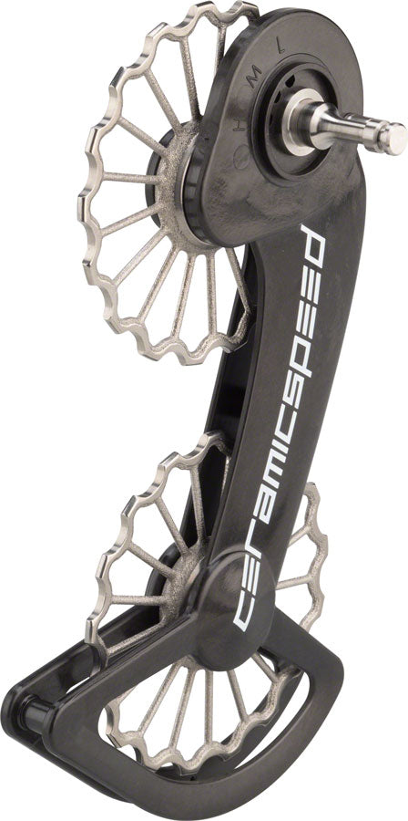 CeramicSpeed OSPW Pulley Wheel System for SRAM eTap - Coated Races, 3D Printed Titanium Pulley, Carbon Cage, Ti