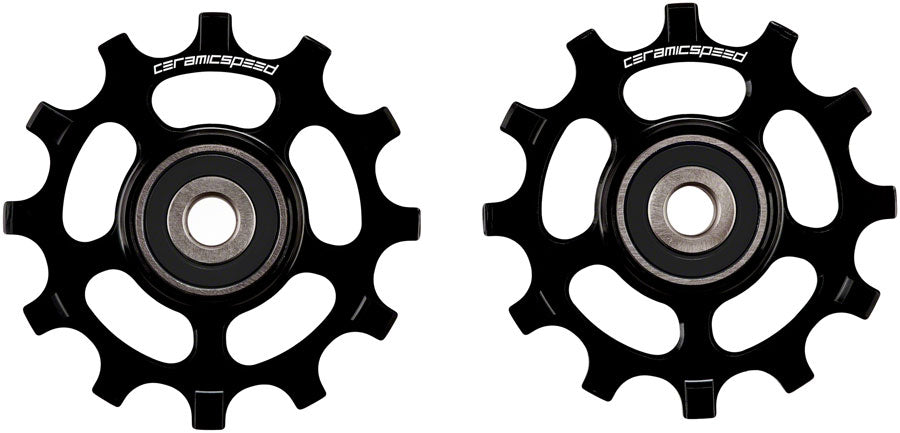 CeramicSpeed Pulley Wheels for SRAM AXS Road 12-Speed - 12 Tooth, Alloy, Black