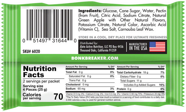 Bonk Breaker Energy Chews - Green Apple, Box of 10 Packs-1
