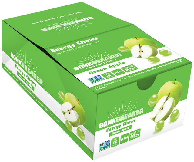 Bonk Breaker Energy Chews - Green Apple, Box of 10 Packs-2