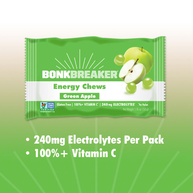 Bonk Breaker Energy Chews - Green Apple, Box of 10 Packs-4