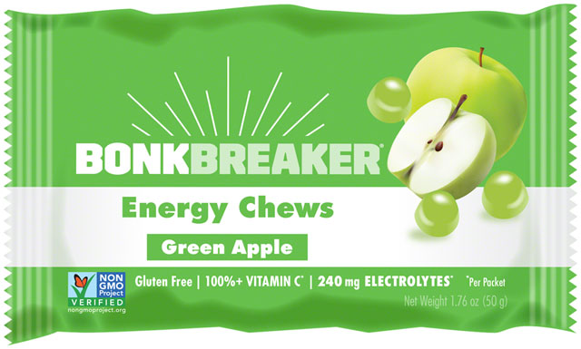 Bonk Breaker Energy Chews - Green Apple, Box of 10 Packs-0