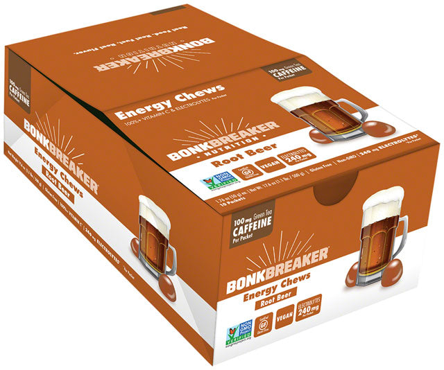 Bonk Breaker Energy Chews - Root Beer, With Caffiene, Box of 10 Packs-2