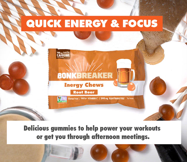 Bonk Breaker Energy Chews - Root Beer, With Caffiene, Box of 10 Packs-3
