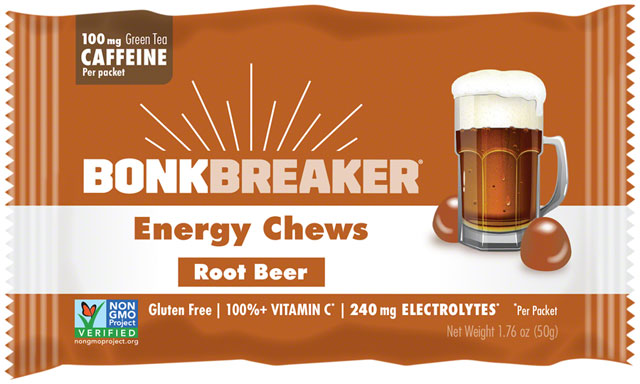 Bonk Breaker Energy Chews - Root Beer, With Caffiene, Box of 10 Packs-0