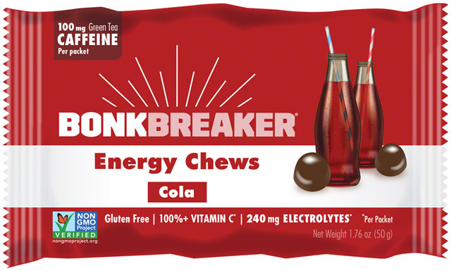Bonk Breaker Energy Chews - Cola, With Caffiene, Box of 10 Packs-0