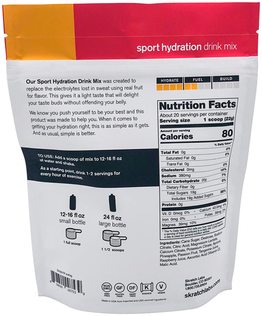 Skratch Labs Sport Hydration Drink Mix - Fruit Punch, 60 -Serving Resealable Pouch