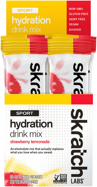 Skratch Labs Sport Hydration Drink Mix Strawberry Lemonade 20-Pack