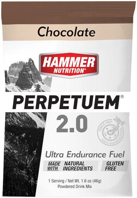 Hammer Perpetuem: Chocolate, 12 Single Serving Packets-0