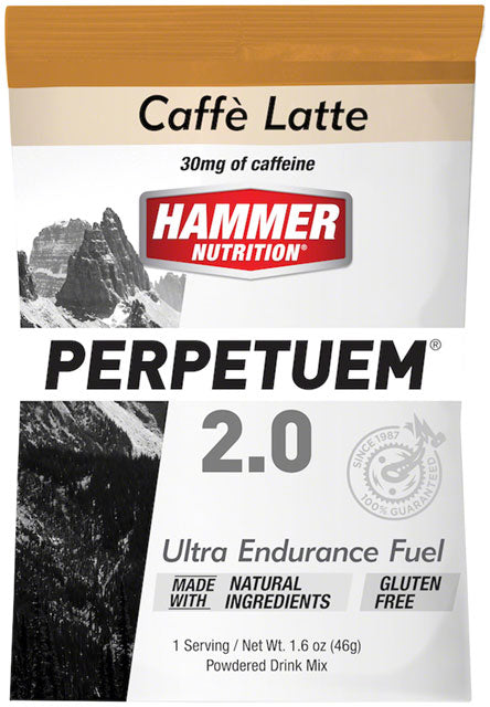 Hammer Perpetuem: Caffe Latte, 12 Single Serving Packets-0