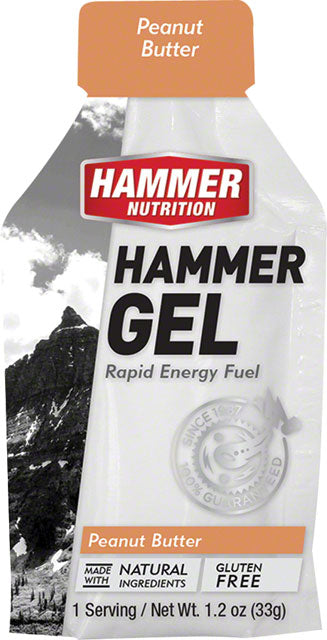 Hammer Gel: Peanut Butter, 24 Single Serving Packets-0