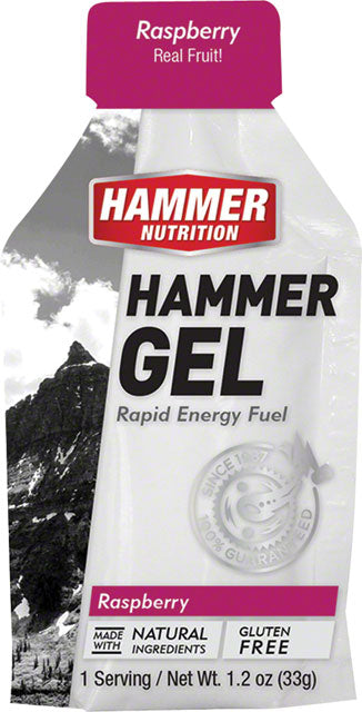 Hammer Gel: Raspberry, 24 Single Serving Packets-0