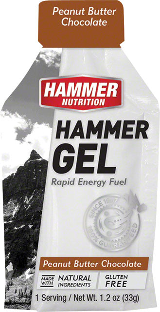 Hammer Gel: Peanut Butter Chocolate, 24 Single Serving Packets-0