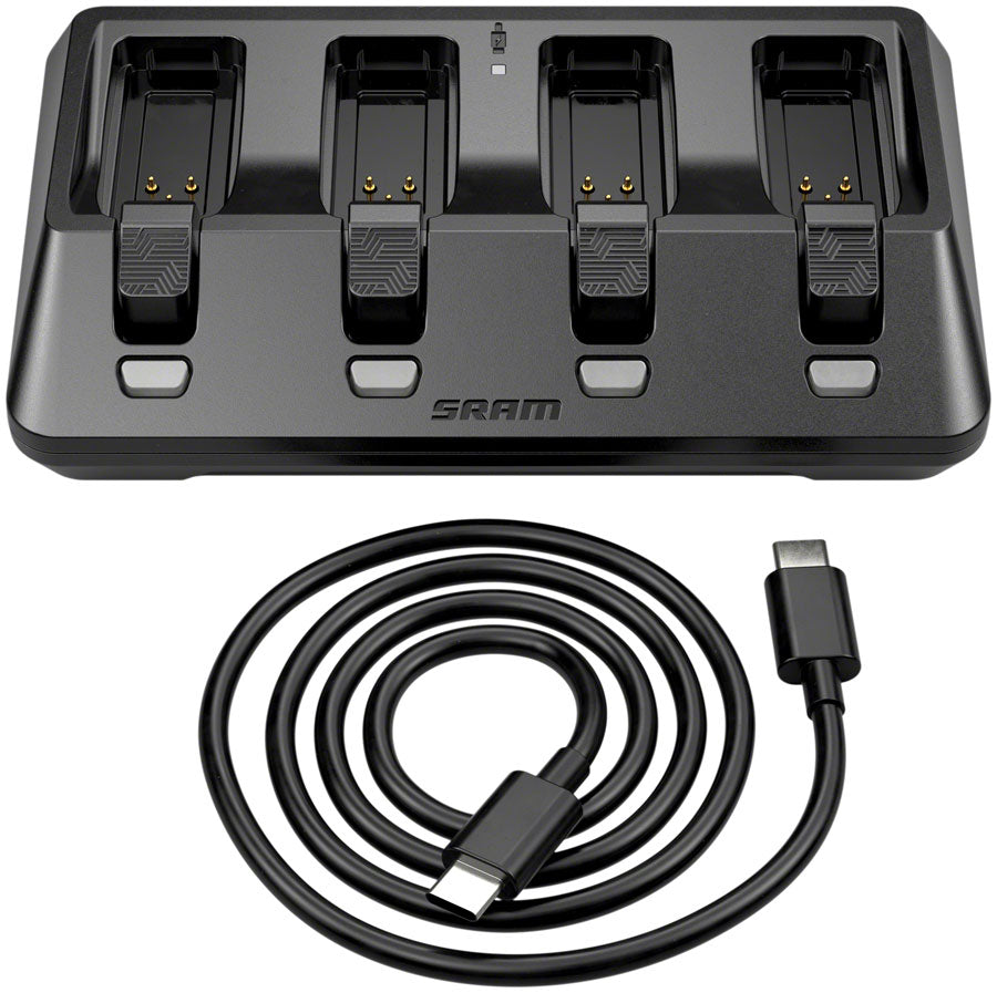 SRAM AXS 4-Port Battery Charger - Compatible AXS Batteries used on SRAM eTap RockShox AXS Components Battery sold separate