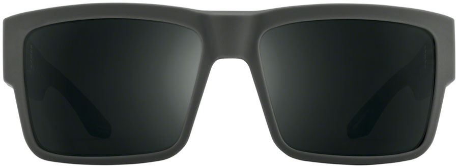 SPY+ CYRUS Sunglasses - Soft Matte Dark Gray, Happy Gray Green Polarized with Black Spectra Mirror Lenses