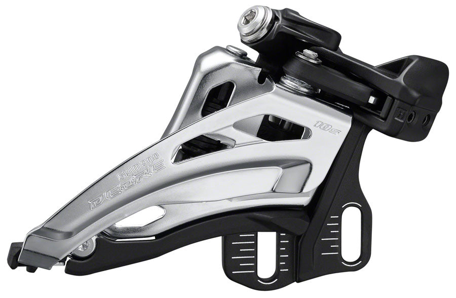 Shimano Deore FD-M4100-E Front Derailleur - 10-Speed Double Side Swing Front Pull E-Type Mount Silver/BLK