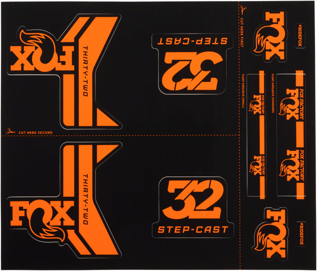 FOX Decal Kit for 32 Step-Cast Forks, Orange