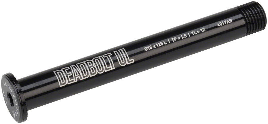Salsa Deadbolt Ultralight Thru-Axle, Front, 15mm Axle Diameter, 125mm Length, 1.5 Thread Pitch, 12mm Thread Length