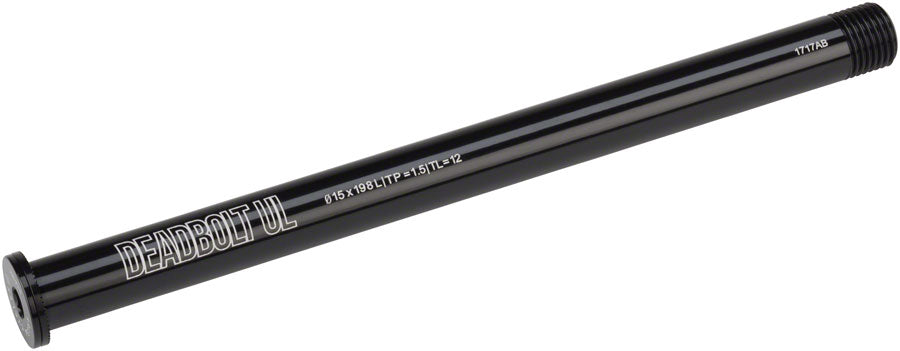 Salsa Deadbolt Ultralight Thru-Axle, Front, 15mm Axle Diameter, 198mm Length, 1.5 Thread Pitch, 12mm Thread Length