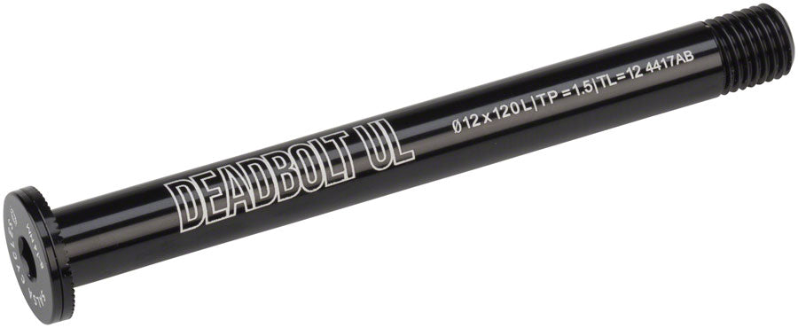 Salsa Deadbolt Ultralight Thru-Axle, Front, 12mm Axle Diameter, 120mm Length, 1.5 Thread Pitch, 12mm Thread Length