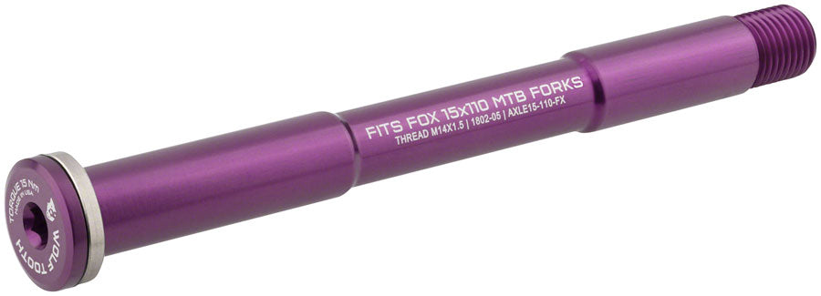 Wolf Tooth Front Thru Axle - FOX, 15 x 110mm, Purple