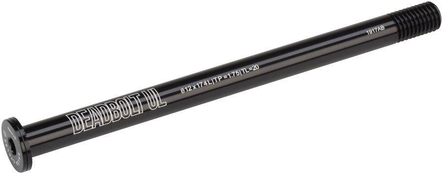 Salsa Deadbolt Ultralight Thru-Axle, Rear, 12mm Axle Diameter, 174mm Length, 1.75 Thread Pitch, 20mm Thread Length