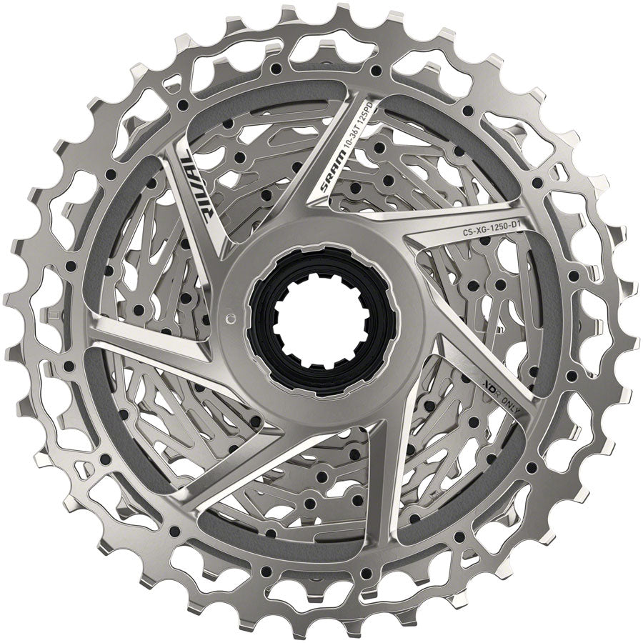 SRAM Rival AXS XG-1250 Cassette - 12-Speed, 10-36t, Silver, For XDR Driver Body, D1