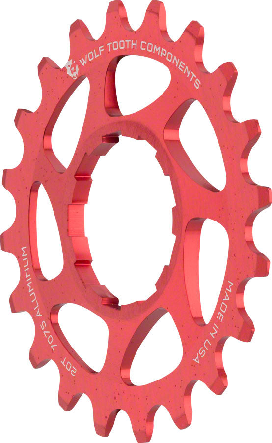 Wolf Tooth Single Speed Aluminum Cog: 20T, Compatible with 3/32" Chains, Red