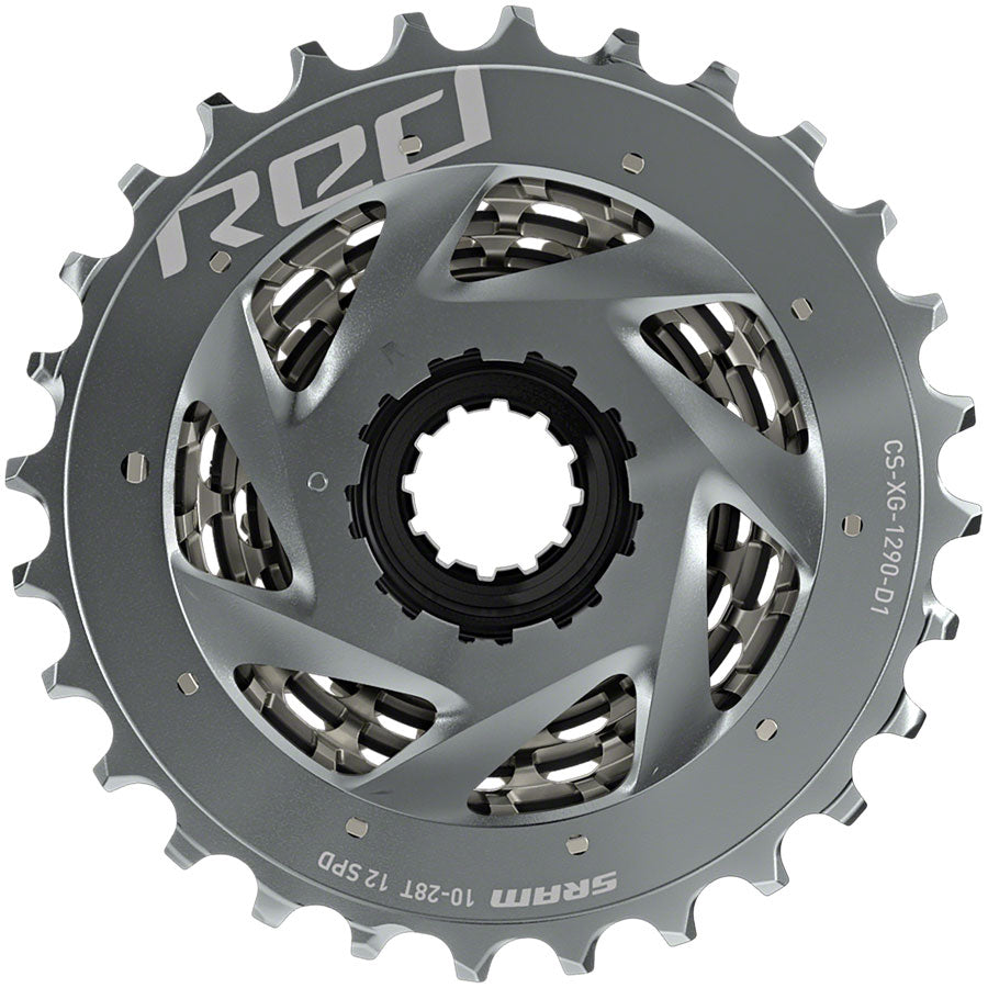 SRAM RED AXS XG-1290 Cassette - 12 Speed, 10-26t, Silver, For XDR Driver Body, D1