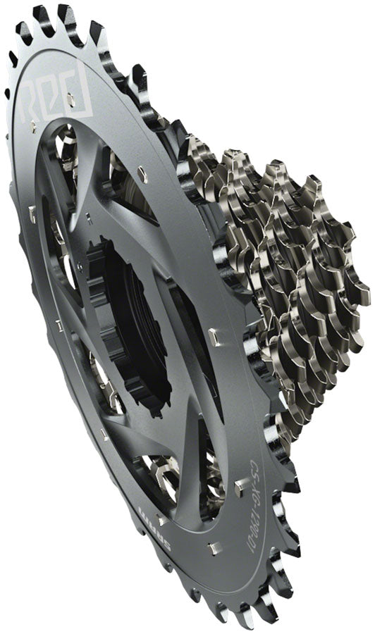 SRAM RED AXS XG-1290 Cassette - 12 Speed, 10-28t, Silver, For XDR Driver Body, D1