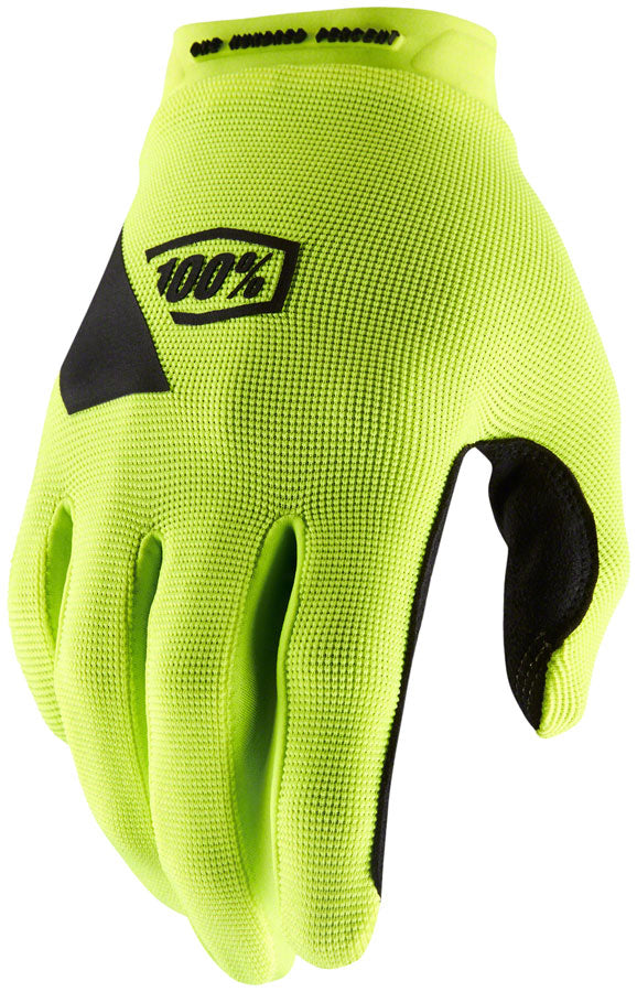100% Ridecamp Gloves - Flourescent Yellow, Full Finger, X-Large