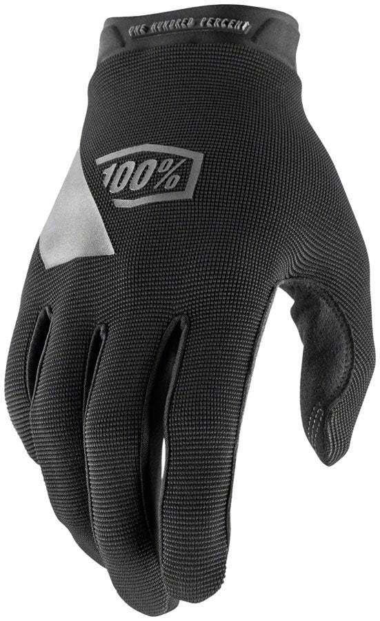 100% Ridecamp Youth Gloves - Black, Full Finger, Large