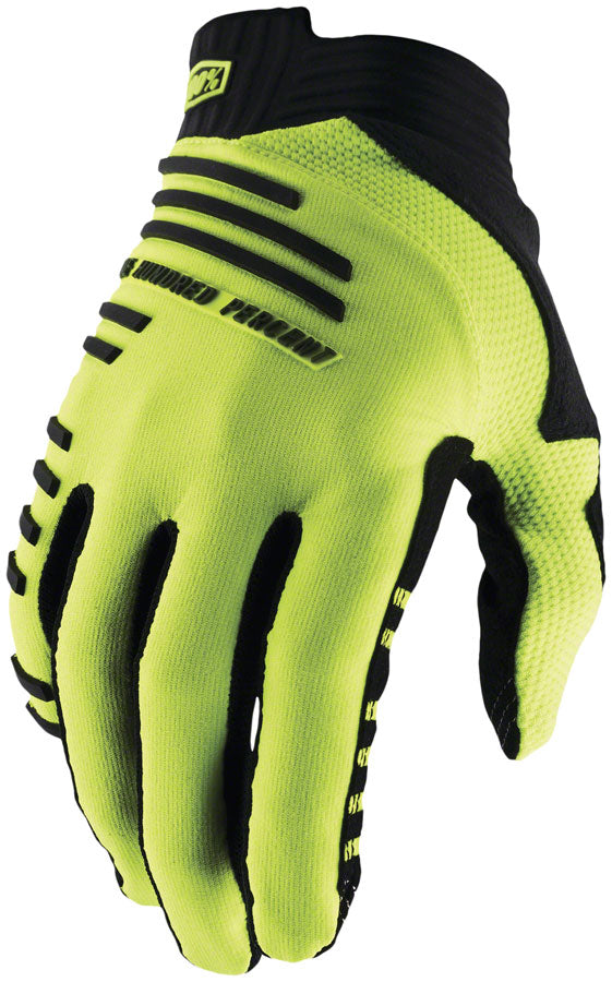 100% R-Core Gloves - Yellow, Full Finger, Men's, Medium