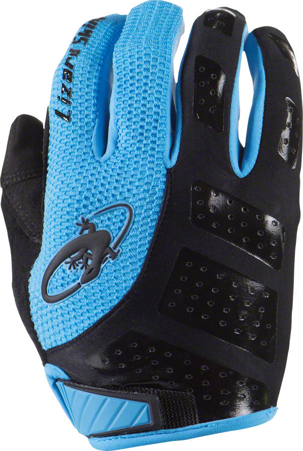 Lizard Skins Monitor SL Gloves - Jet Black/Electric Blue, Full Finger, Medium