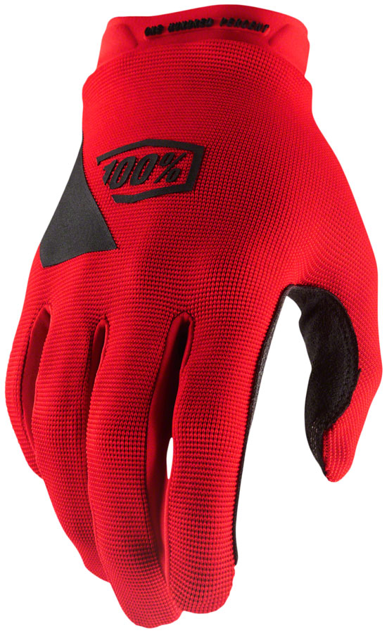 100% Ridecamp Gloves - Red, Full Finger, Men's, Medium