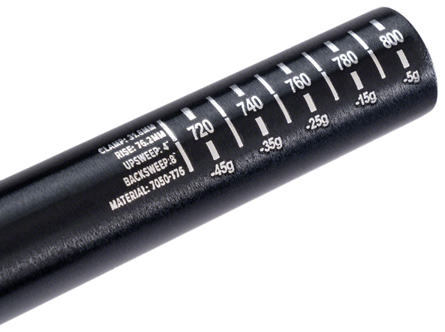 ProTaper A76 Handlebar - 810mm, 76mm Rise, 31.8mm, Aluminum, Polish Black