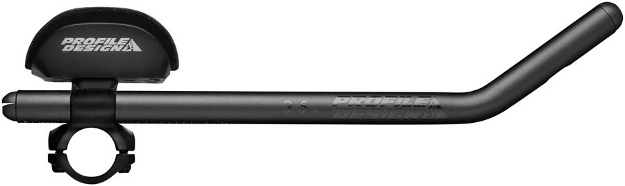 Profile Design Sonic Ergo 35a Shallow Ski-Bend Aluminum Aerobar: Long 400mm Extension, Sonic Bracket, Ergo Armrest, Black