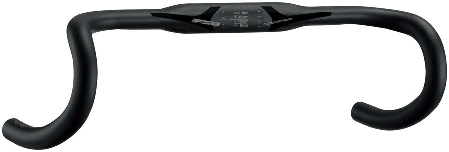 Full Speed Ahead Gossamer Compact Drop Handlebar - Aluminum, 31.8mm, 38cm, Black