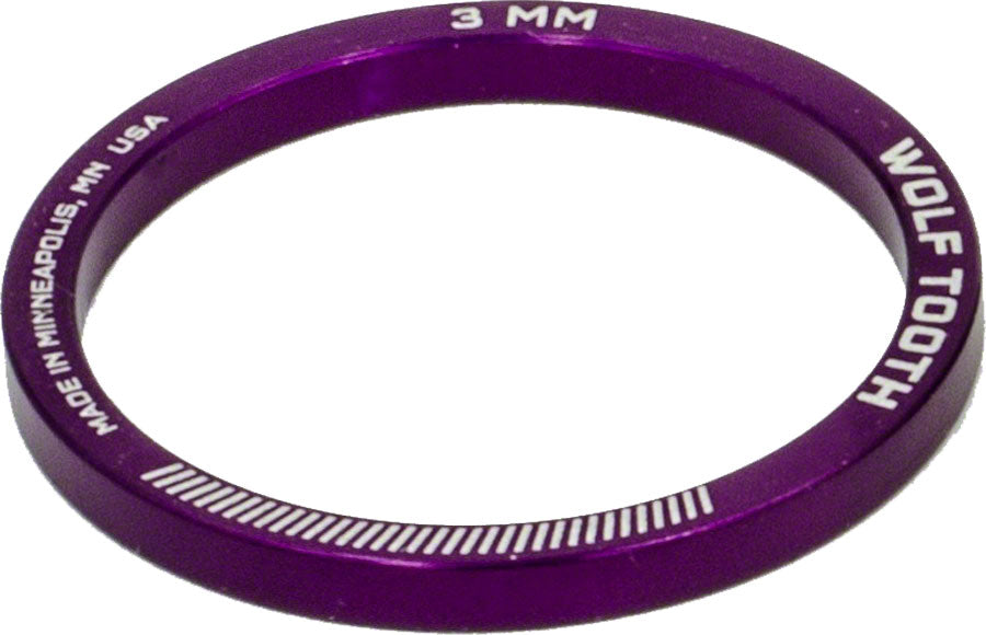 Wolf Tooth Headset Spacer 5 Pack, 3mm, Purple