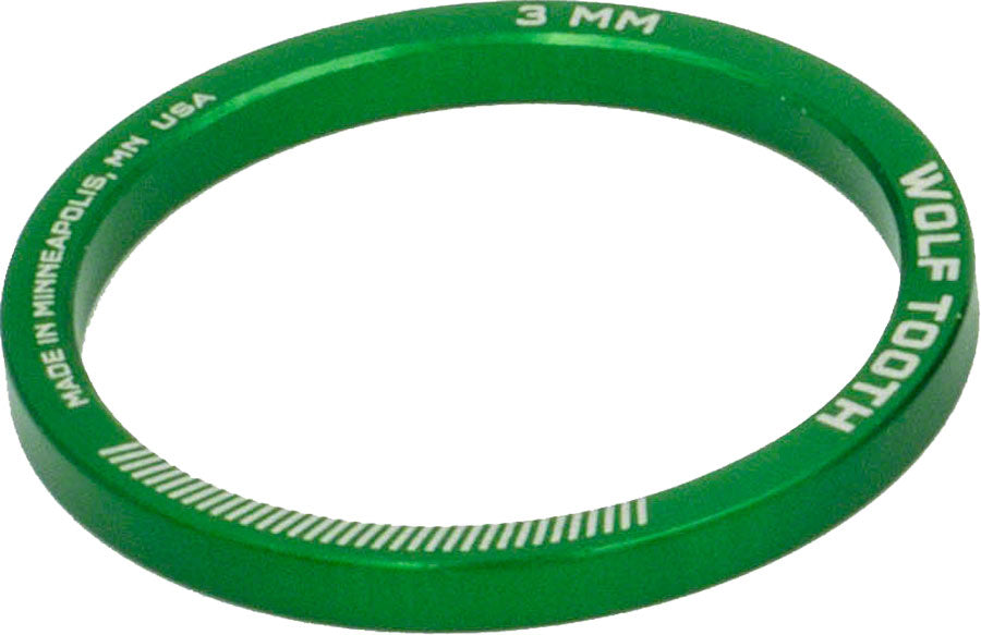 Wolf Tooth Headset Spacer 5 Pack, 3mm, Green
