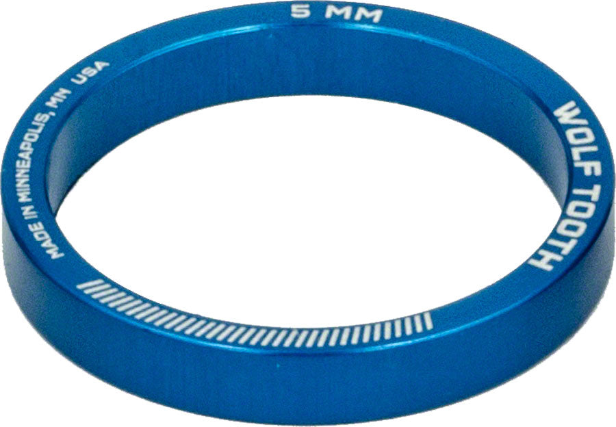 Wolf Tooth Headset Spacer 5 Pack, 5mm, Blue