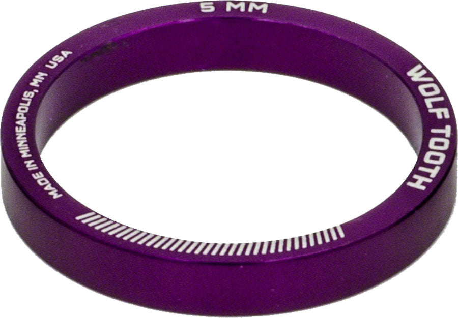 Wolf Tooth Headset Spacer 5 Pack, 5mm, Purple