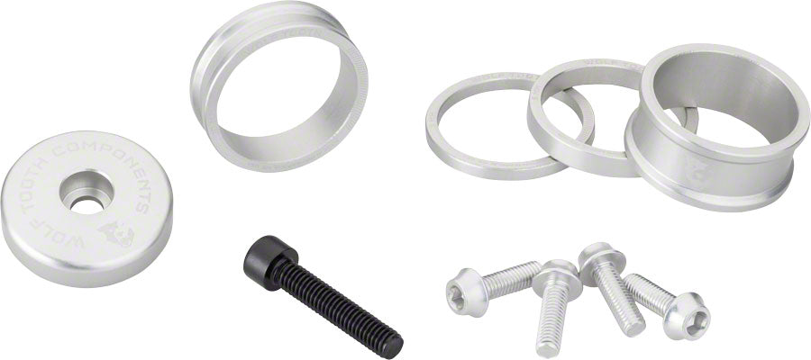 Wolf Tooth BlingKit: Headset Spacer Kit 3, 5,10, 15mm, Silver