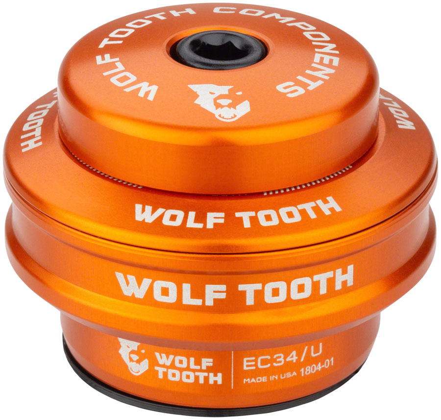Wolf Tooth Premium Headset - EC34/28.6 Upper, 16mm Stack, Orange
