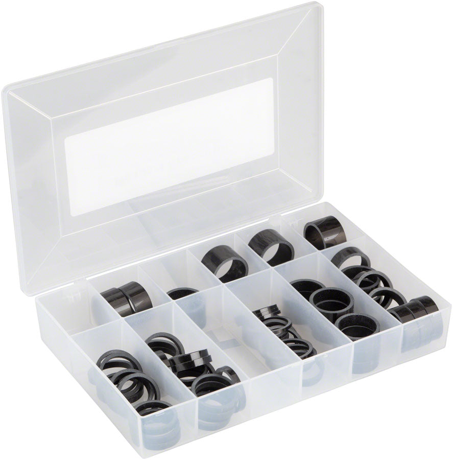 Wheels Manufacturing Carbon Headset Spacer Kit - 1-1/8", Assorted 62pcs, Gloss